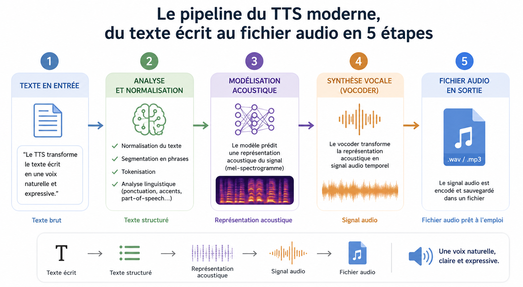 Le pipeline du TTS moderne en 5 étapes
